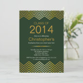 Elegant Gold Chevron Gradun Party Invitation Kaart (Staand voorkant)
