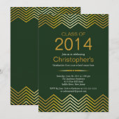 Elegant Gold Chevron Gradun Party Invitation Kaart (Voorkant / Achterkant)