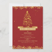 Elégant Gold Christmas Party Invitation (Devant)