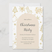 Elégant Gold Christmas Party Invitation (Devant)