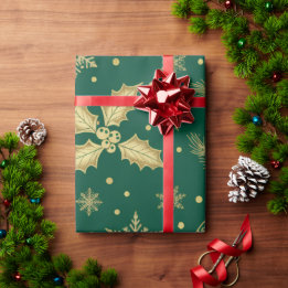 Elegant Gold Christmas Seamless Pattern – Luxury H Cadeaupapier