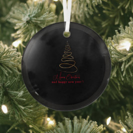 Elegant Gold Christmas Tree Glas Ornament