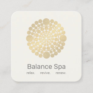 Elegant Gold Circle Motif Logo Vierkante Visitekaartje