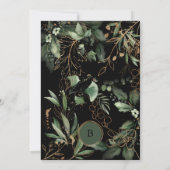 Elegant Gold Circles Eucalyptus Boho Moss Green Kaart (Achterkant)