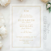 Elegant Gold Classic Script Monogram Weddenschap Acryl Uitnodigingen