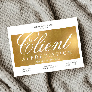 Elegant Gold Client Waardering Zakelijk diner Kaart