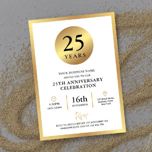 Elegant Gold Company Event Business Jubileum Kaart