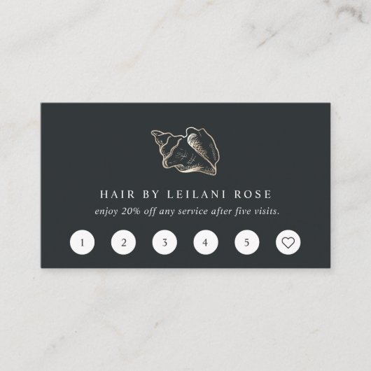 Elegant Gold Conch Shell Klantenkaartje (Voorkant)