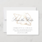 Elegant Gold Conch Shell Wedding Save the Date Magnetische Uitnodiging (Voorkant)