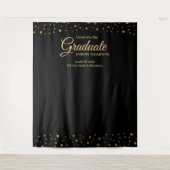 Elegant Gold Confetti Class backdrop afstuderen Wandkleed (Voorkant)