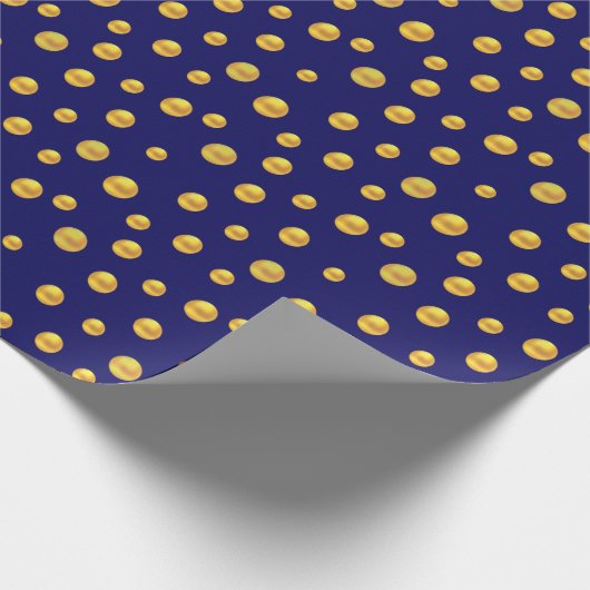 Elegant Gold Confetti op Navy Blue Cadeaupapier (Hoek)