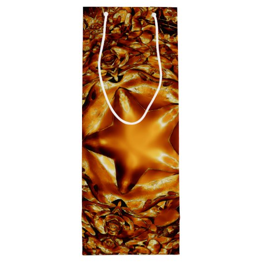 Elegant Gold Copper kerstster Chic Cadeautas (Achterkant)