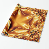 Elegant Gold Copper kerstster Chic Shiny Cadeaupapier (Uitgerold)