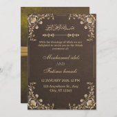 Elegant Gold & Cream Arabic Wedding Invitation (Devant / Derrière)