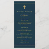 Elégant Gold Cross Baptism Menu (Devant)