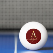 Elegant Gold Custom Monogram A Naam Pingpongballen (Net)