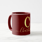 Elegant Gold Custom Monogram C Naam Mok (Voorkant links)