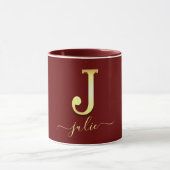 Elegant Gold Custom Monogram J Naam Mok (Midden)