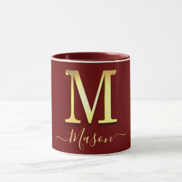 Elegant Gold Custom Monogram M Naam Mok
