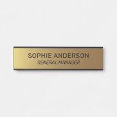 Elegant Gold Custom Name Functieteken Deurteken Deurbordje (Voorkant)