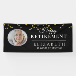 Elegant Gold Custom Photo Retirement Party Banner