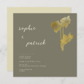 Elegant Gold Daffodils Modern Spring Wedding Kaart (Voorkant / Achterkant)