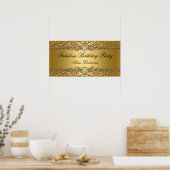 Elegant Gold Damask in reliëf Poster (Keuken)