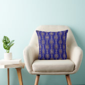 Elegant Gold Damask op marineblauw Sierkussen (Stoel)