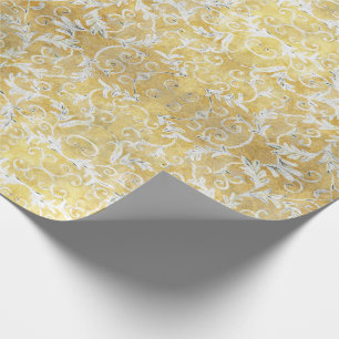 Elegant Gold Damask Pattern Cadeaupapier