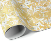 Elegant Gold Damask Pattern Cadeaupapier (Rol Hoek)