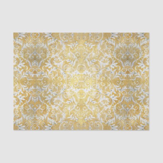 Elegant Gold Damask Pattern Tissuepapier (Voorkant)