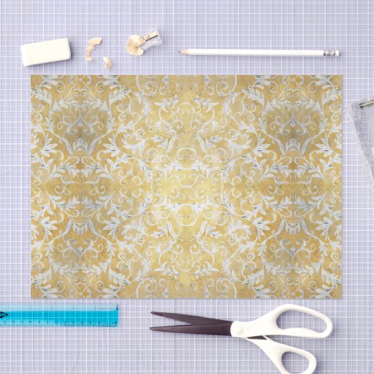 Elegant Gold Damask Pattern Tissuepapier (Craft)