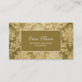 Elegant  Gold Damask Wedding Planner Visitekaartje (Voorkant)