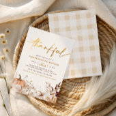 Elegant Gold Dankbaar Herfst Thanksgiving Diner Kaart