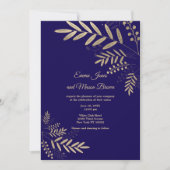 Elegant gold dark purple floral Wedding Invitation (Devant)
