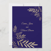Elegant gold dark purple floral Wedding Invitation (Dos)