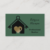 Elegant Gold Dark Sage Realtor Visitekaartje (Voorkant)