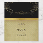 Elegant Gold Deco Wijnlabel Wijn Etiket (Enkel label)