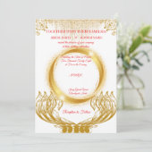 Elegant Gold Design Wedding Invitation on White (Debout devant)