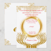 Elegant Gold Design Wedding Invitation on White (Devant / Derrière)