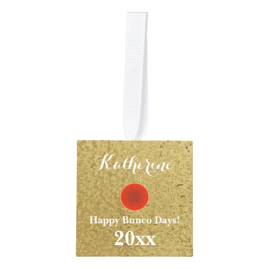 Elegant Gold Dice KerstBunco Kubus Ornament (Voorkant)