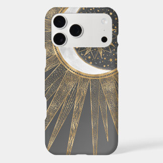 Elegant Gold Doodles Sun Moon Mandala Design
