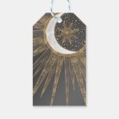 Elegant Gold Doodles Sun Moon Mandala Design Cadeaulabel (Achterkant)