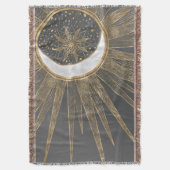 Elegant Gold Doodles Sun Moon Mandala Design Deken (Voorkant Verticaal)