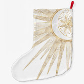 Elegant Gold Doodles Sun Moon Mandala Design Grote Kerstsok (Achterkant)