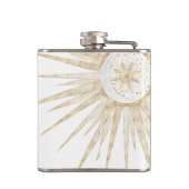 Elegant Gold Doodles Sun Moon Mandala Design Heupfles (Achterkant)