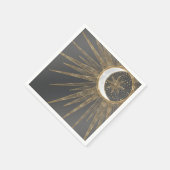 Elegant Gold Doodles Sun Moon Mandala Design Servet (Hoek)