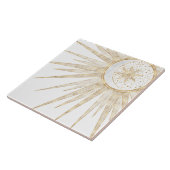 Elegant Gold Doodles Sun Moon Mandala Design Tegeltje (Zijkant)