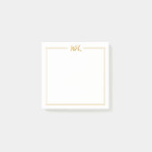 Elegant Gold Double Border Monogram Post Post-it® Notes (Voorkant)