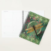 Elegant Gold Dragonfly op groen met Rhinestones Planner (Display)